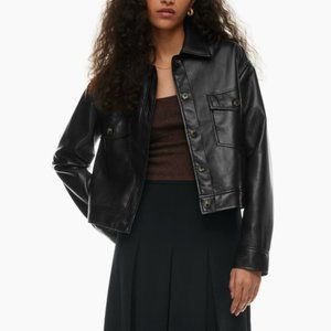 Aritzia Autumn Shirt Jacket - Black leather